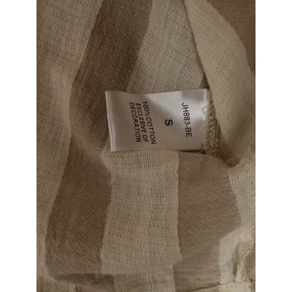 THML Embroidered Top‎ Striped Ruffle Sleeve Casual Blouse Boho Chic Sz S Peasant - Picture 8 of 8